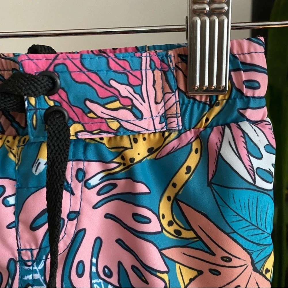 Pepita & Me Colorful Jacinto & Jara Jungle Cheeta Print Swim Trunks Shorts 6-12m